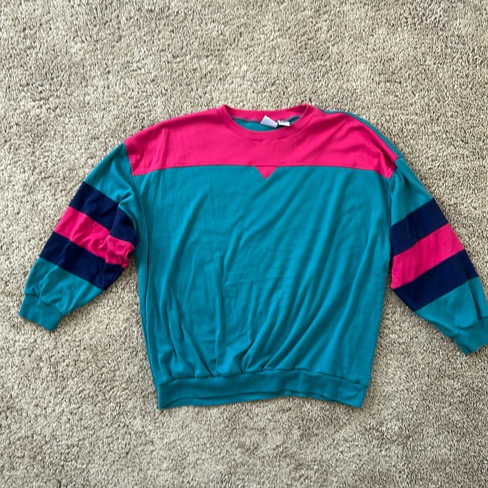 Vintage Whitefish Bay 80s/90s Style Color-Block Pullover